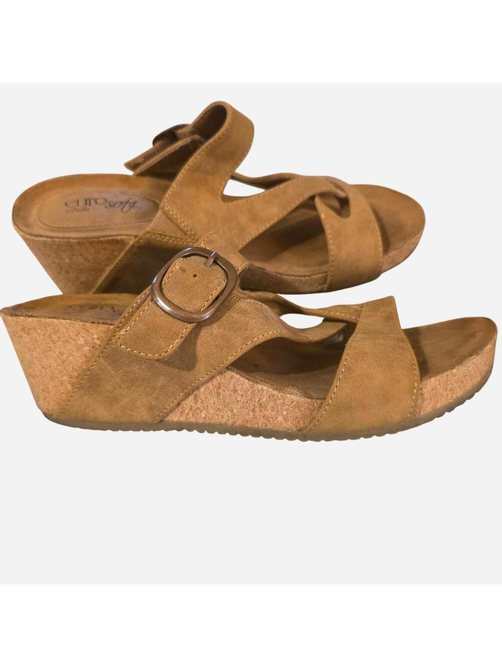 eurosoft brown cork wedge sandals size 7 #wedges #comfort